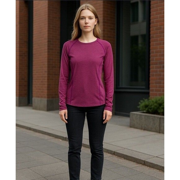 NRS Long‎ Sleeve Shirt Lg Magenta Rash Guard UPF 50 Outdoor Running Athleisure - Picture 1 of 8